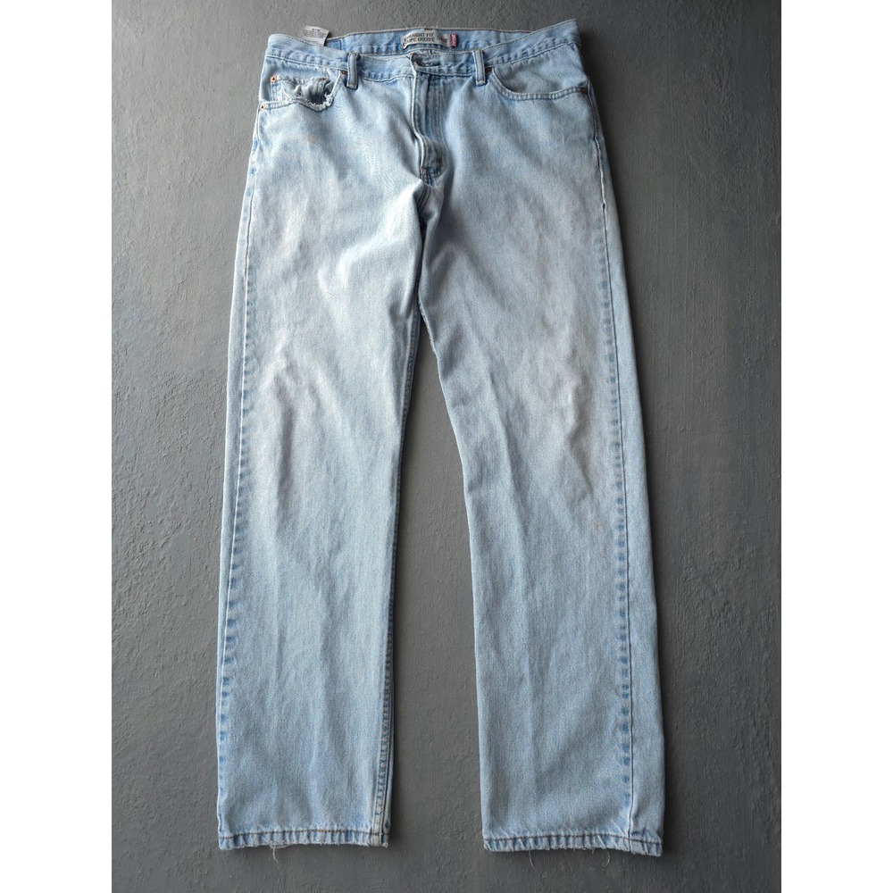 Vintage 2000s Levi's Light Blue Jeans 35x32 Straight Fit 505 - Picture 2 of 14